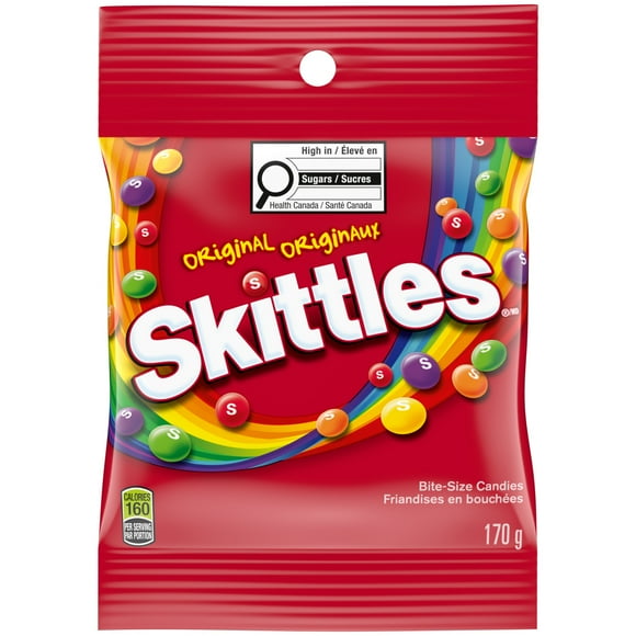 SKITTLES, Bonbons Chewy Originaux, Sac, 170g SKITTLES ORIG PEG