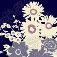 thumbnail image 3 of Z Studio 15x15 Black Modern Framed Museum Art Print Titled - Sihouetted Florals Blue, 3 of 5