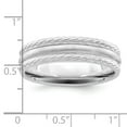 thumbnail image 4 of Sterling Silver Rhodium-plated 6mm Brushed Fancy Band Size 12 QWB116BRH, 4 of 5