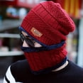 thumbnail image 2 of GRNSHTS Warm Winter Beanie Hat & Scarf Set Stylish Knit Skull Cap for Men Women (Red), 2 of 6