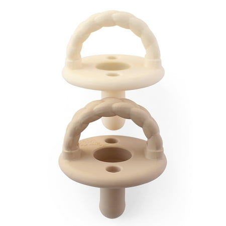 UPC: 0810434033723 | Itzy Ritzy Sweetie Soother Braid Pacifier Set of 2 Toast and Buttercream