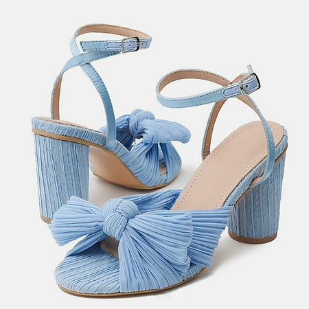 

Cathalem High Arch Sandals Women Women s Summer Thick Heel High Heel Bow Crossborder Large Size Sandals Shoes Women Sandals Heel Blue 8.5