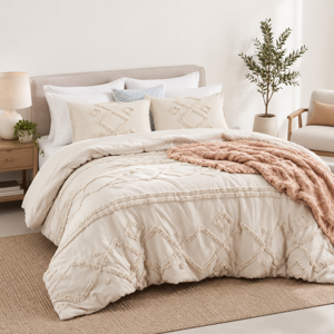 Kingforter Set Tufted Boho Bedding Sets