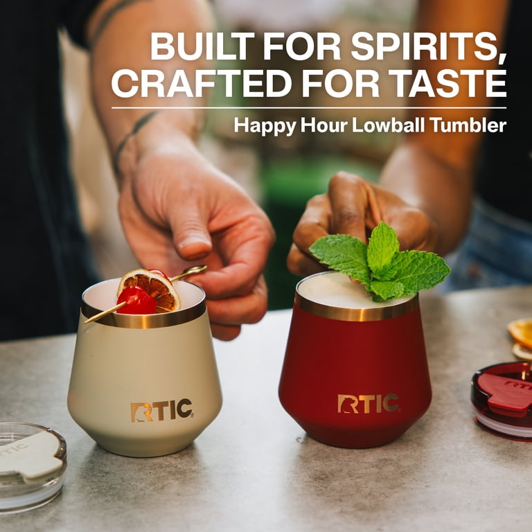 RTIC 8 oz Ceramic Lined Insulated Happy Hour Lowball Tumbler, Leak