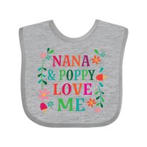 Inktastic Nana and Poppy Love Me Boys or Girls Baby Bib