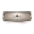 thumbnail image 2 of Polished Titanium Beaded Edge Wedding Band Ring 8mm, 2 of 4