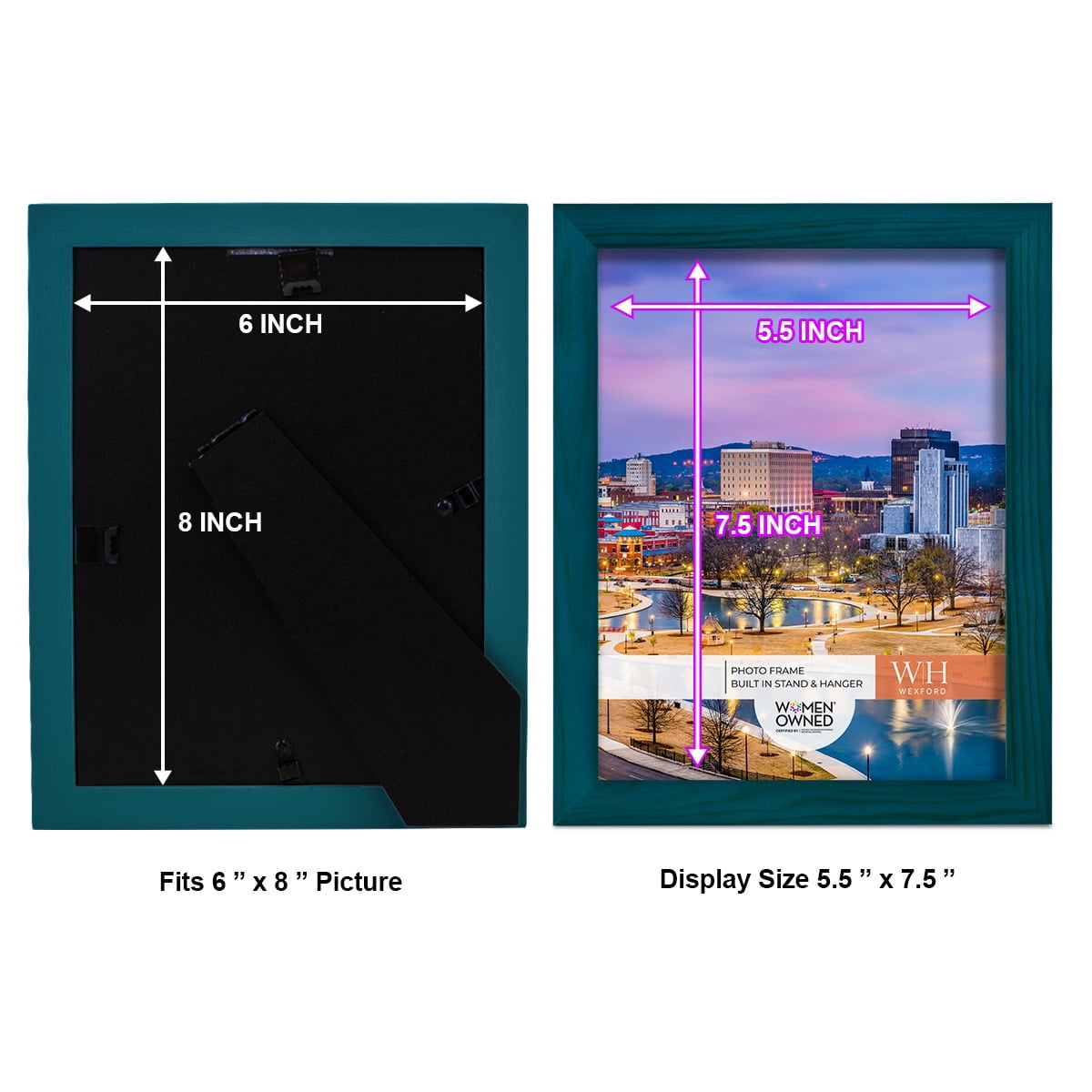 Woodgrain 8 in. x 10 in. Ocean Blue Picture Frame Set (Set of 4)