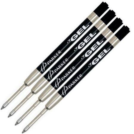 Parker Gel Refill for Ballpoint Pens Medium Point Black Ink 4-Total