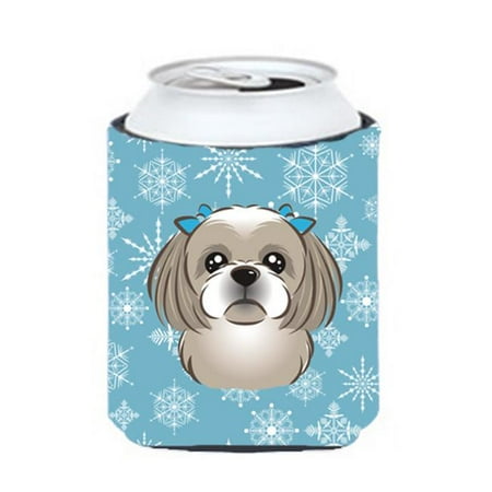 

Snowflake Gray Silver Shih Tzu Can & Bottle Hugger
