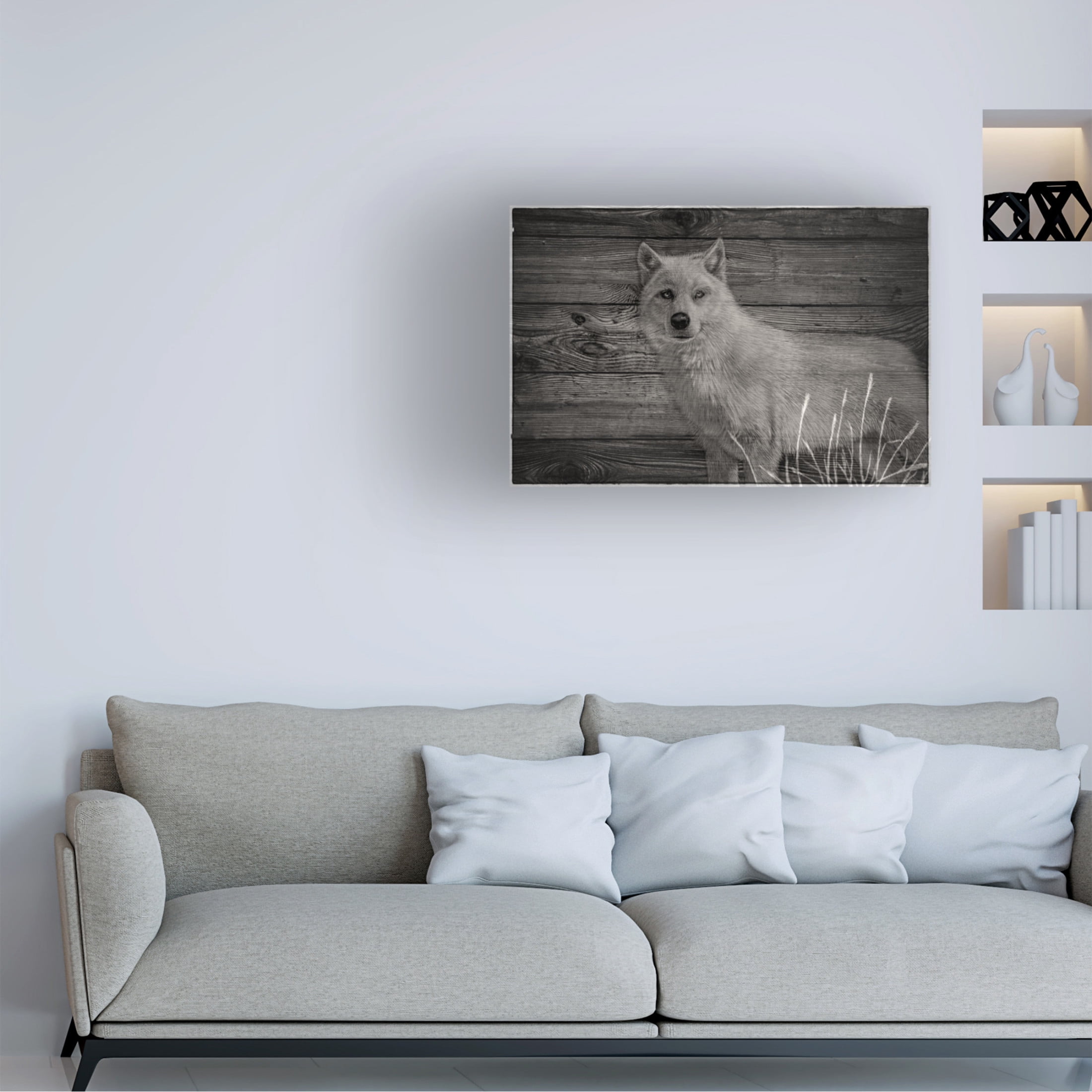 Canvas Wall Art - Gordon Semmens 'Woodgrain Antiques 14' Wall Art for Living Room, Bedroom, or Office Décor by Trademark Fine Art - 32 x 22 Inches