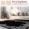 thumbnail image 2 of ODIKA 3'x5' Machine Washable Non-Slip Area Rug, Ornate Baroque Inspired Scrollwork with Symmetrical Filigree High Traffic Rug with Pad, Black, 337414, 2 of 8