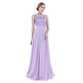 thumbnail image 3 of iiniim Women's Floral Lace Appliques Chiffon Wedding Bridesmaid Long Dress Prom Evening Gowns, 3 of 7