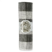 Holiday Time Black and White Plaid Mesh Christmas Ribbon Rolls, 10.5"