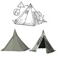 thumbnail image 4 of Miumaeov Teepee Tent Pyramid Tent 2 Doors 4 Season Tent Outdoor Camping Hike Waterproof Tent fits 2 people, 4 of 20