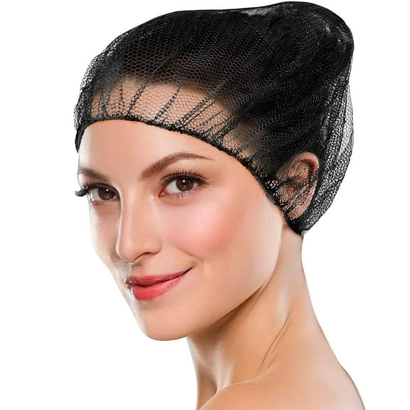 Abc Pack & Supply Disposable Nylon 24" Bouffant Hairnet for Medical, Black 100 Pack