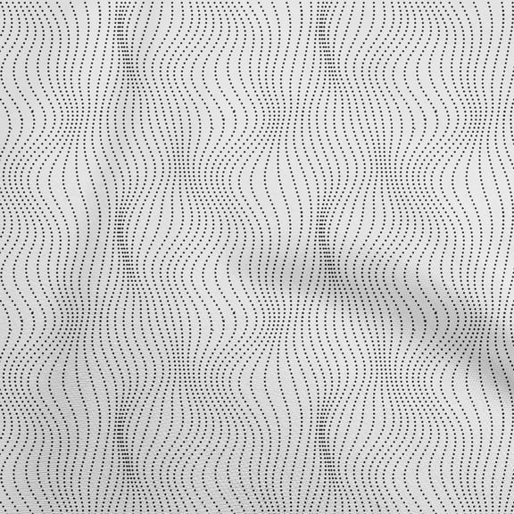 oneOone Cotton Flex White Fabric Moire Sewing Material Print Fabric By The Yard 40 Inch Wide