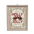 thumbnail image 1 of Holiday Time 15.75" wood with tin wall hanging sign saying "Have a Holly Jolly Christmas", 1 of 4