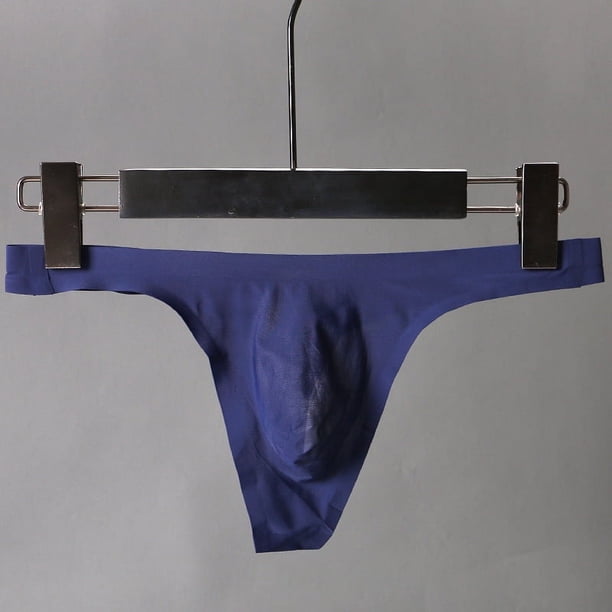 Tanga de hombre de cintura baja sexy de seda de hielo fina de una sola pieza sin costuras 3D convexo ropa interior sexy para hombres