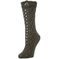 thumbnail image 3 of MeMoi Asalim Mixed Knit Boot Sock Crew Socks - Womens - Female, 9-11, Black, 3 of 5