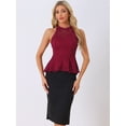 thumbnail image 4 of DARING DIVA Women's Lace Tops Sheer Sleeveless Tank Top M Burgundy, 4 of 6