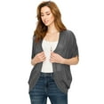 thumbnail image 3 of Made by Johnny Women's Short Sleeve Open-Front Batwing Cardigan XXXL CHARCOAL, 3 of 6