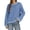 Light Blue, variant on Knit Sweater for Women Striped Crew Neck Long Sleeve Casual Loose Fit| Casual style, fall and winter piece, soft acrylic cotton blend, ribbed hem, Y2K preppy look, soft and comfortable