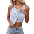 thumbnail image 6 of Built In Bra Tank Top 2 In 1 Comfortable Classic Summer Tshirt Pilates Gym Activewear Basic Tanks Y2k Going Out Tops, 6 of 9