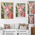 thumbnail image 4 of Designart "Tropical Elegance Leopard V" Animals Canvas Wall Art - Traditional Pink Leopard Living Room Canvas Art, 4 of 6