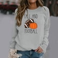 thumbnail image 1 of EQWLJWE Chandails en Molleton de Football Surdimensionnés pour Femmes Manches Longues Col Rond Chandails en Molleton Automne et Imprimé Citrouille Maillot Chandails en Molleton Costumes d'Halloween Hauts d'Entraînement pour Femmes, 1 of 5
