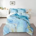 thumbnail image 2 of Manfei Marble Texture Road Bedding Comforter Set,Modern Minimalist Artistic Twin Comforter Sets,Blue Gold Ombre Bedding Set For Adults,Microfiber Room Decoration Reversible,2-Piece, 2 of 8
