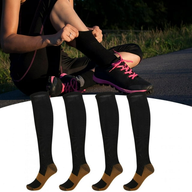 Medias de protección del tobillo, 2 pares de medias de compresión deportivas Medias de compresión Medias hasta la rodilla True Excellence