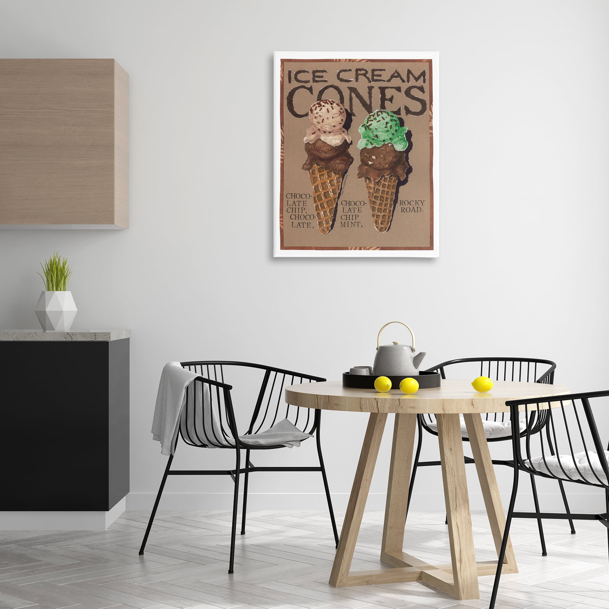 Stupell Industries Ice Cream Cones Food & Beverage Painting Gallery Wrapped Canvas Art Print Wall Art, 30 x 40