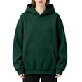 thumbnail image 3 of UDAUDU Women Oversized Hoodie Long Sleeve Fleece Y2K Hoodie with Kangaroo Pockets Casual Fall Trendy Sweatshirts Preppy Sweatshirt Dark Green XL, 3 of 6