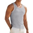 thumbnail image 4 of Antinious Men Solid Rib Elastic Sleeveless Breathable Outdoor Workout Basic Loose Tank Top, 4 of 5