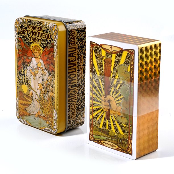 Caja de hierro, baraja de cartas de Tarot con estampado en caliente, naipes de alta gama, venta al por mayor, cartas de oráculo
