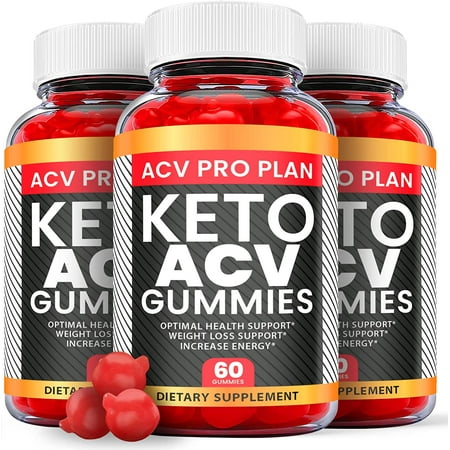 (3 Pack) ACV Pro Plan Keto ACV Gummies - Supplement for Weight Loss - Energy & Focus Boosting Dietary Supplements for Weight Management & Metabolism - Fat Burn - 180 Gummies