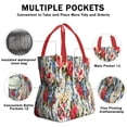 thumbnail image 3 of Pioneer Flower Floral Print Pattern Drawstring Lunch Bag Women - Drawstring Lunch Bag Insulated for Work Office - Stain-Resistant Large Lunchbags for Women with Multi-Pockets, 3 of 6