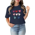 thumbnail image 4 of TIMIFIS T-Shirts de la Saint-Valentin pour Femmes Été Décontracté Manches Courtes Col Rond T-Shirt Mignon Imprimé Cœur d'Amour, 4 of 4