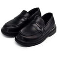 thumbnail image 3 of Toddler Boys Girls Dress Shoes PU Leather Lace Up Wedding School Uniform Loafer Flats Boys Dress Shoes, 3 of 7