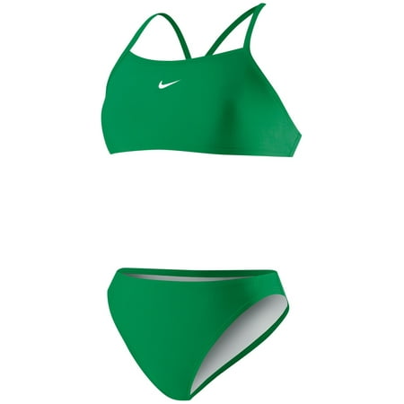 Nike Swim Womens Poly Core Solids Sport 2 Piece Swimsuit (Court Green, 6)