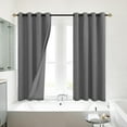 thumbnail image 2 of Mrs.Naturall Short Curtains for Bedroom Small Windows,Grommet Privacy Linen Blackout Grey Cafe Curtains 45 Inch Length for Kitchen Bathroom Window 2 Panels Set,Dark Gray C98, 2 of 3