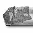 thumbnail image 2 of Wanderlust Soft Flannel Fleece Throw Blanket, World Map on Old Brick Wall Construction Grunge Antique Stained Abstract, Cozy Plush for Indoor and Outdoor Use, 70" x 90", Pale Grey White, by Ambesonne, 2 of 5