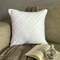 thumbnail image 3 of Toss Pillow Cover, White Throw Pillow Cover, Contemporary Pillow case, 12x12 inch (30x30 cm) Pillow Cover, Faux Suede Square Pillow Cover, Textured Pintucks - Contemporary White, 3 of 10
