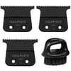 3x BaByliss Pro Deep Tooth Replacement Blade B-FX707B2 with Soft Knuckle Neck Brush