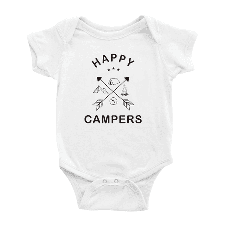 

Happy Campers Camping Funny Baby Bodysuit Boy Girl Unisex