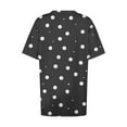 thumbnail image 3 of FDGIU Women's Plus Size Summer Tunic Tops - Loose Short Sleeve V Neck Blouse with Polka Dot Design, Dressy Casual Shirts for Leggings, 3 of 5