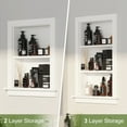 thumbnail image 6 of Hironpal White 3-Tier Recessed Wall Mount Storage Cabinet – Sturdy Fully Assembled Wooden Utility Storage Shelf – Ideal for Home Kitchen, Bathroom, Laundry, Medicine Cabinet, 6 of 7