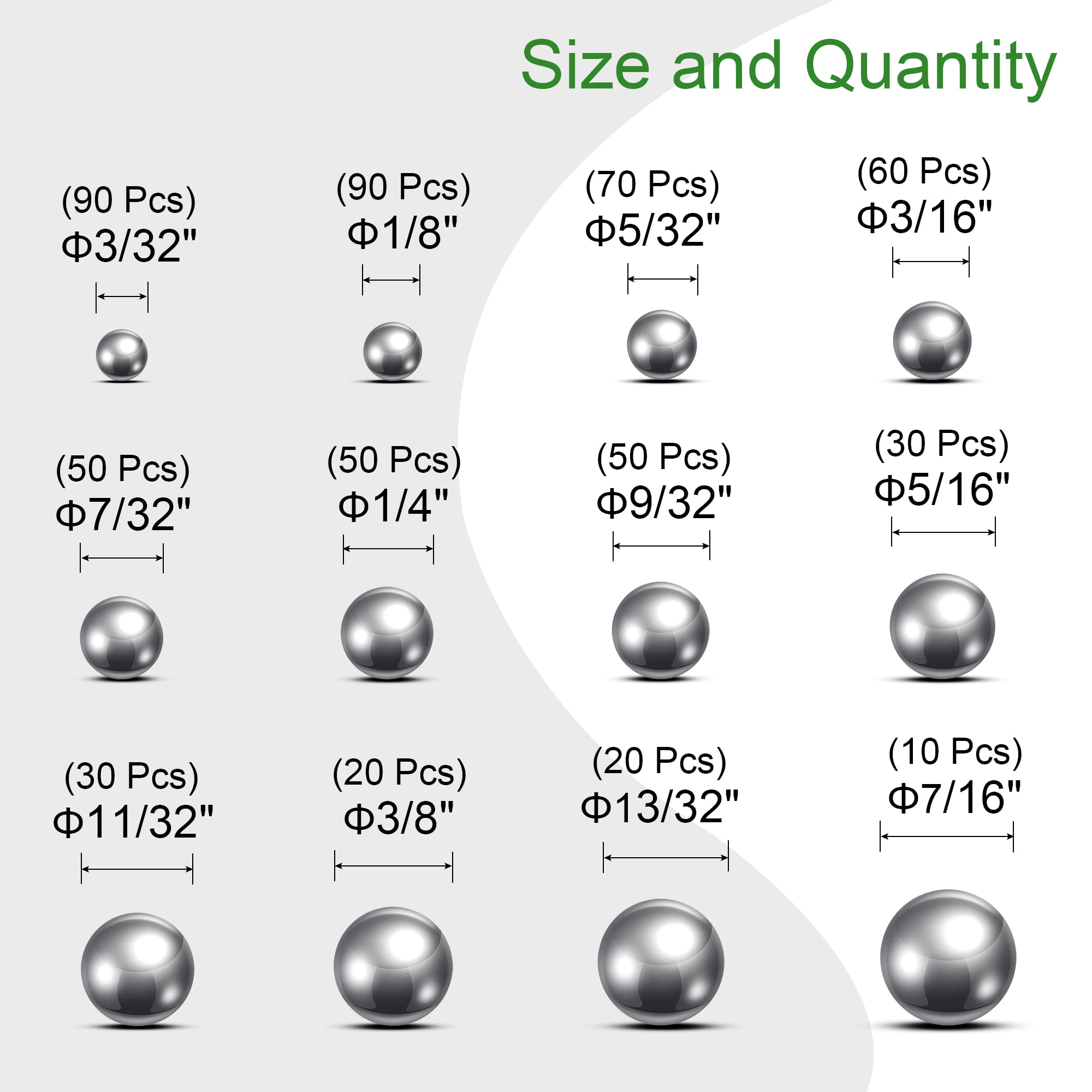 uxcell 3/8-inch Bearing Balls 304 Stainless Steel G100 Precision Balls 10pcs 