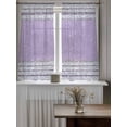 thumbnail image 4 of Purple Silver Stripes Curtains 54 Inch Length, Sheer Curtains for Bedroom Living Room Window Modern Ombre Abstract Aesthetic Rod Pocket Drapes Kitchen Curtains Small Half Window 42"x54" 2 Panels, 4 of 6