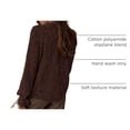 thumbnail image 4 of Blusa de Mujer PRETTYGARDEN de Encaje Manga Larga con Botones Color Café Talla S, 4 of 9